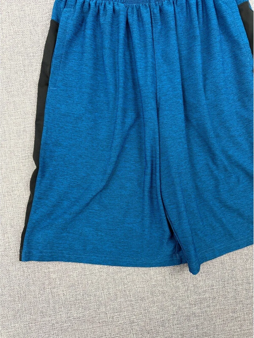 Reebok Blue/Black Athletic Performance Shorts Boys Size M Drawstring Elastic